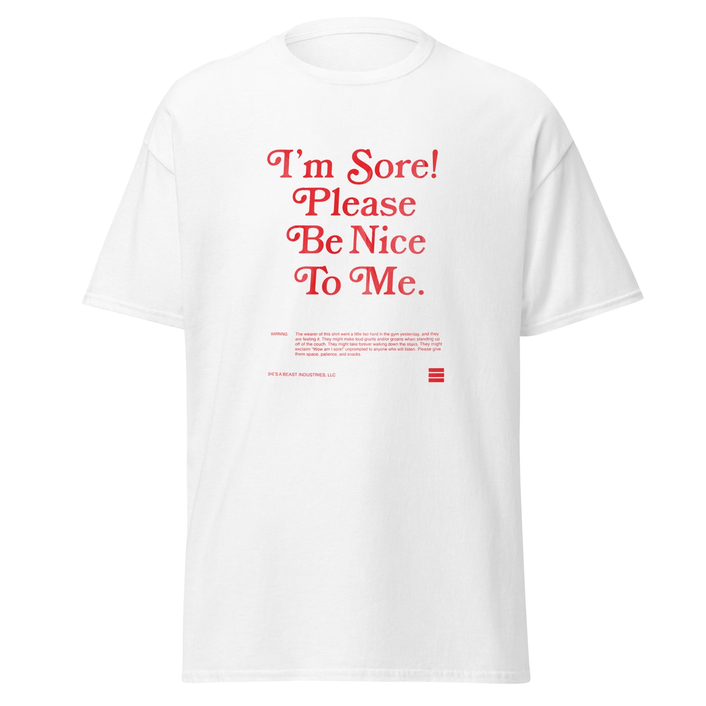 I'm Sore! Please Be Nice to Me T-Shirt 3XL+